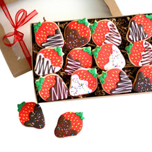 Load image into Gallery viewer, Chocolate Covered Strawberry Cookie Valentine&#39;s Gift Box Set
